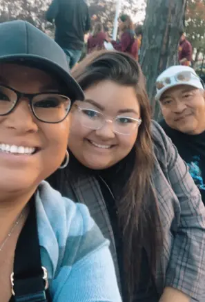 Stephanie and her husband and daughter