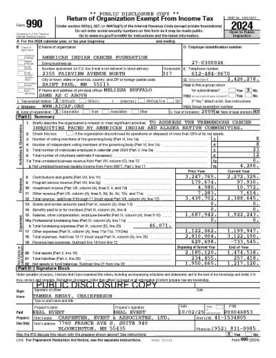 A snapshot of a 990 tax form